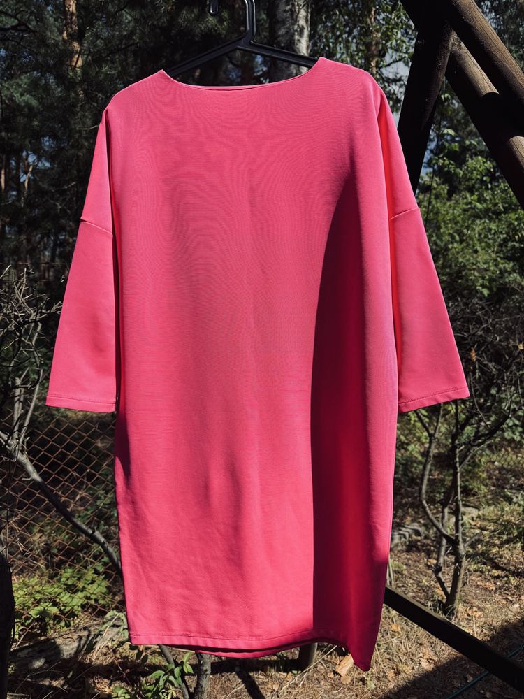 Sukienka różowa kimono przed kolano rękaw 3/4 L/40