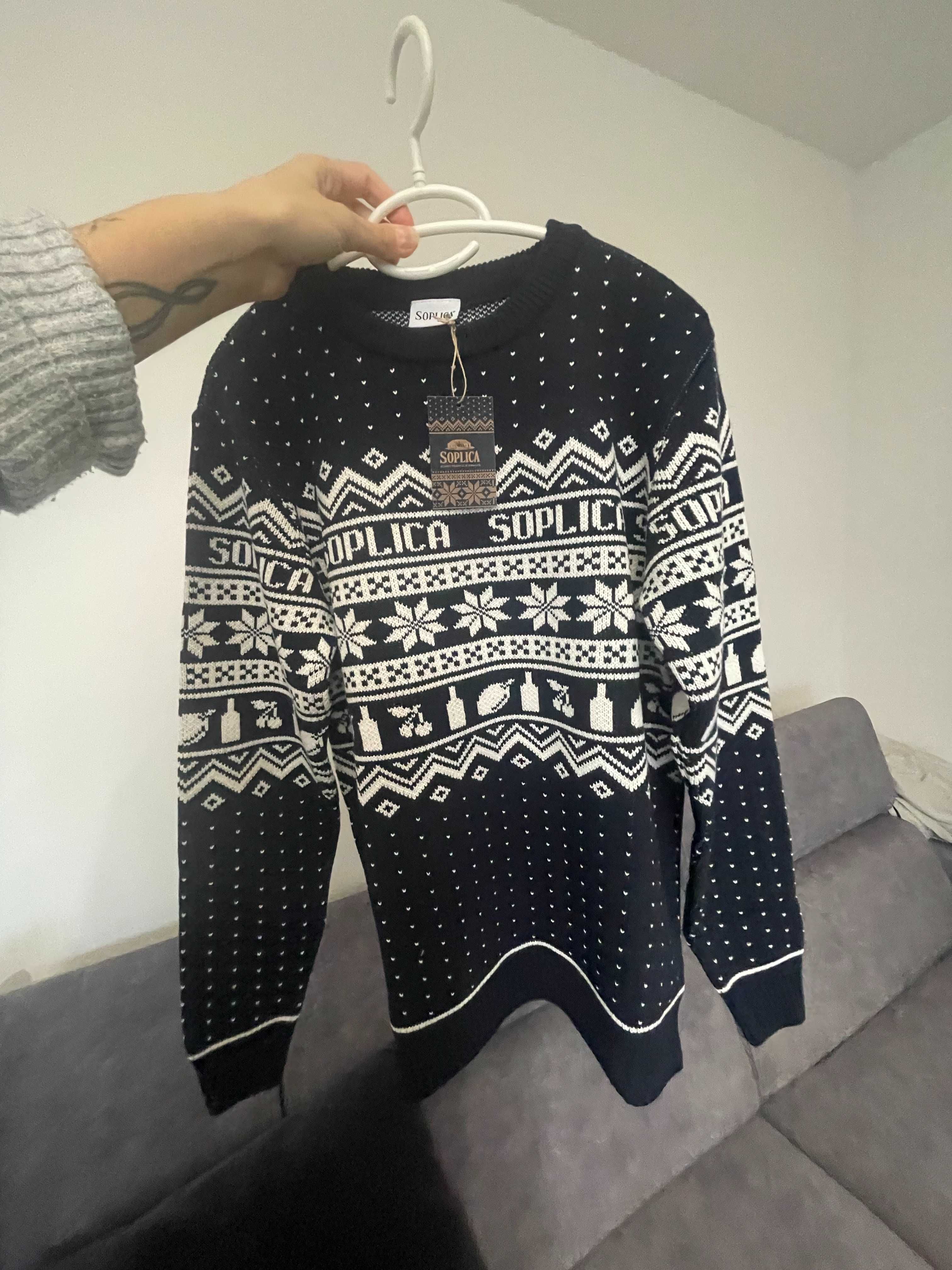 Sweter świąteczny Soplica męski z metką