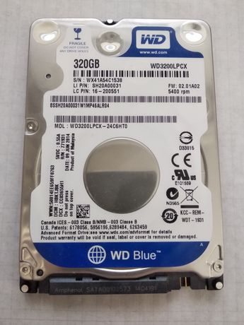 Жёсткий диск HDD 320гб. WD3200LPCX