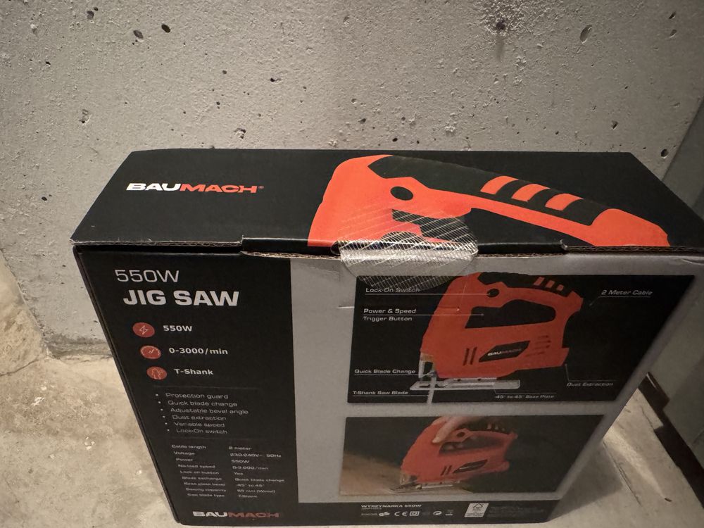 Wyrzynarka Baumach 550W (3 lata gwar, paragon) zaplombowane
