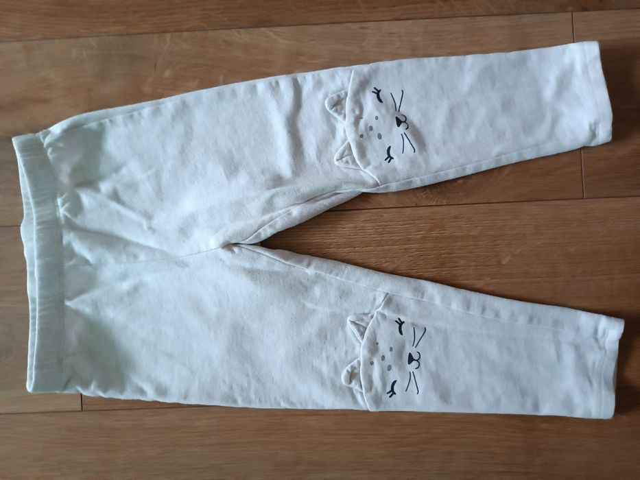 Legginsy ocieplane z meszkiem 98 H&M kotki