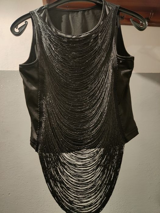 Czarny Top z frędzlami