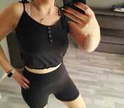 Bluzka bluzeczka Top crop Topcrop krótka wiązana lato S 36 guziki