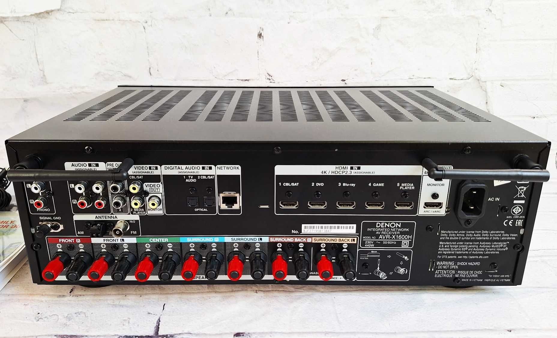 Amplituner Denon Avr X 1600 Bluetooth Dolby Atmos WiFi wzmacniacz