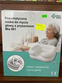 Pneumatyczna miska do mycia głowy z prysznicem