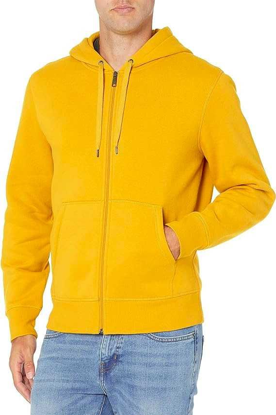 Męski Bluza Polarowa Z Kapturem AMAZON ESSENTIALS Pełny Zamek Złoty L