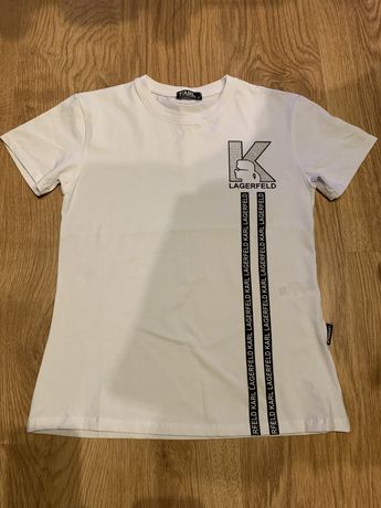 Bluzka koszulka styl karl lagerfeld XL biały