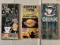 4 placas em madeira estilo vintage