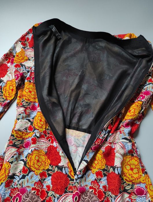 Krótka sukienka z długim rękawem Zara XS wiskoza nowa