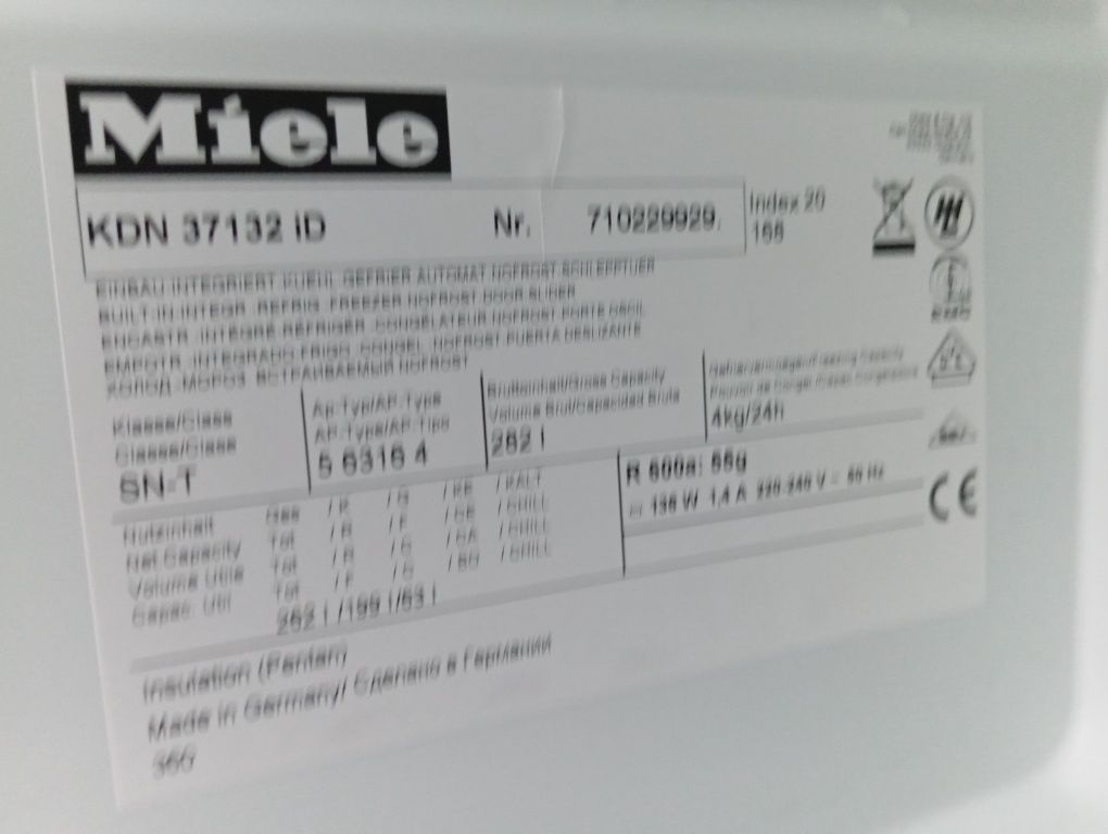 Встраиваемый холодильник Miele No-Frost 177см INVERTER A+++ Германии