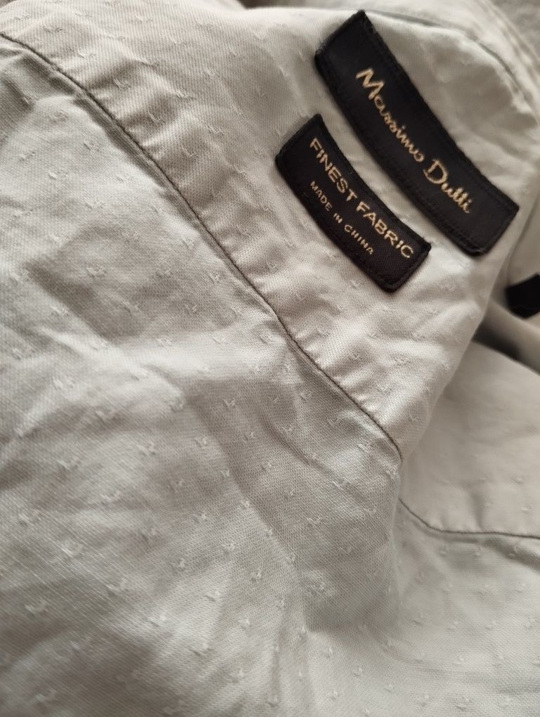 Massimo Dutti błękitna koszula damska casual L łaty super materiał