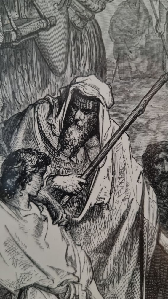 Stara grafika rycina Gustave Dore biblia