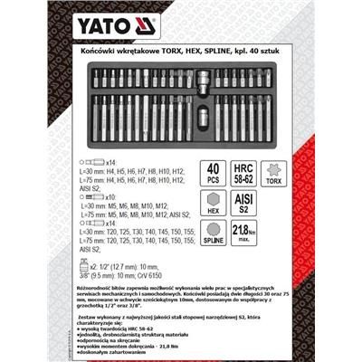 Bity klucze hex torx spline 40szt Yato YT-0400