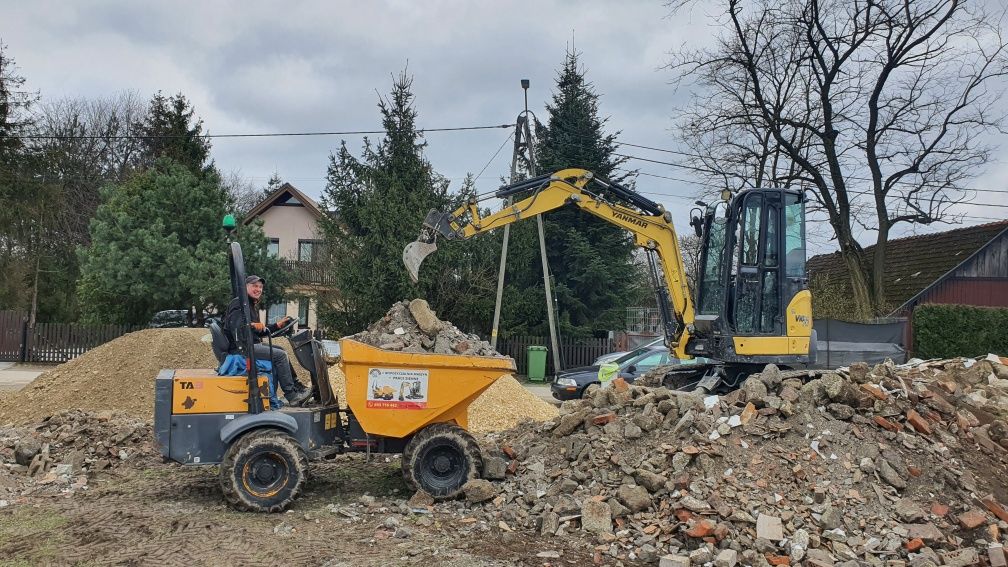 Minikoparka 2T lub 2.7T do wynajęcia wypożyczalnia wozidło Radłów