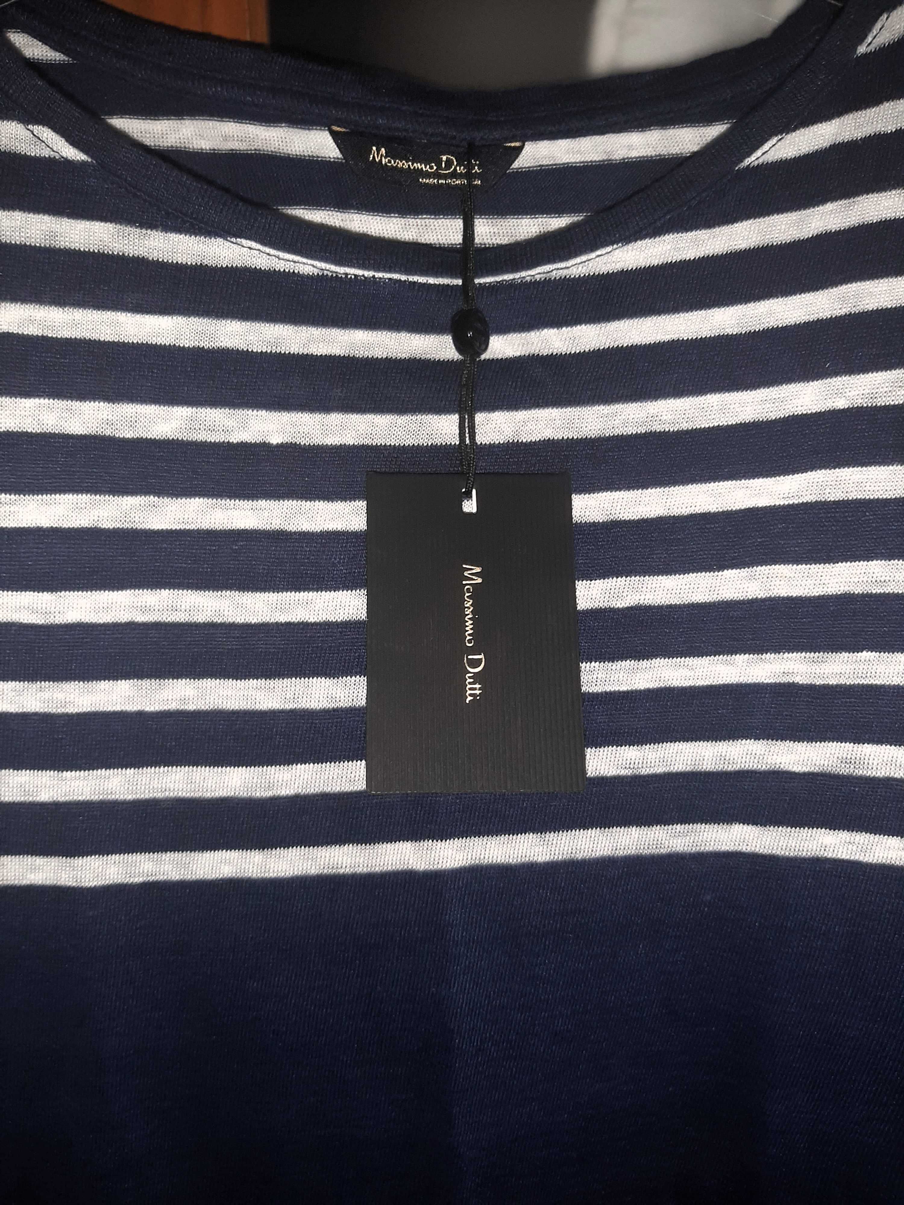 Camisola 100%linho riscas Massimo Dutti