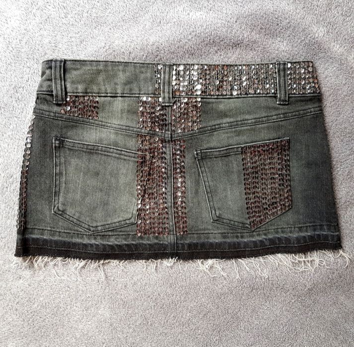 mini spodniczka jeans cekiny