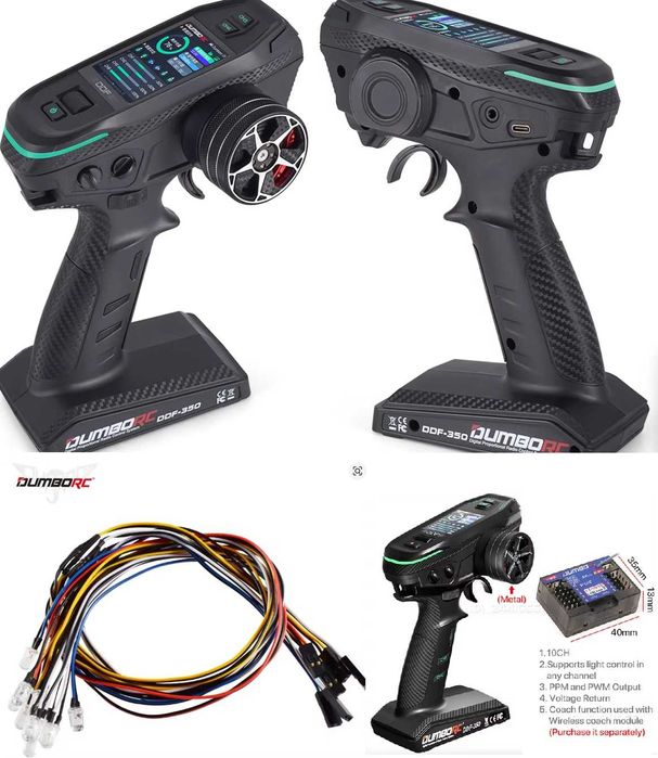 Aparatura Dumborc DDF-350 odbiornik P10F 10CH ver.Metal +LED RC System