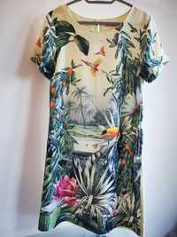 Letnia sukienka tropikalny print 36