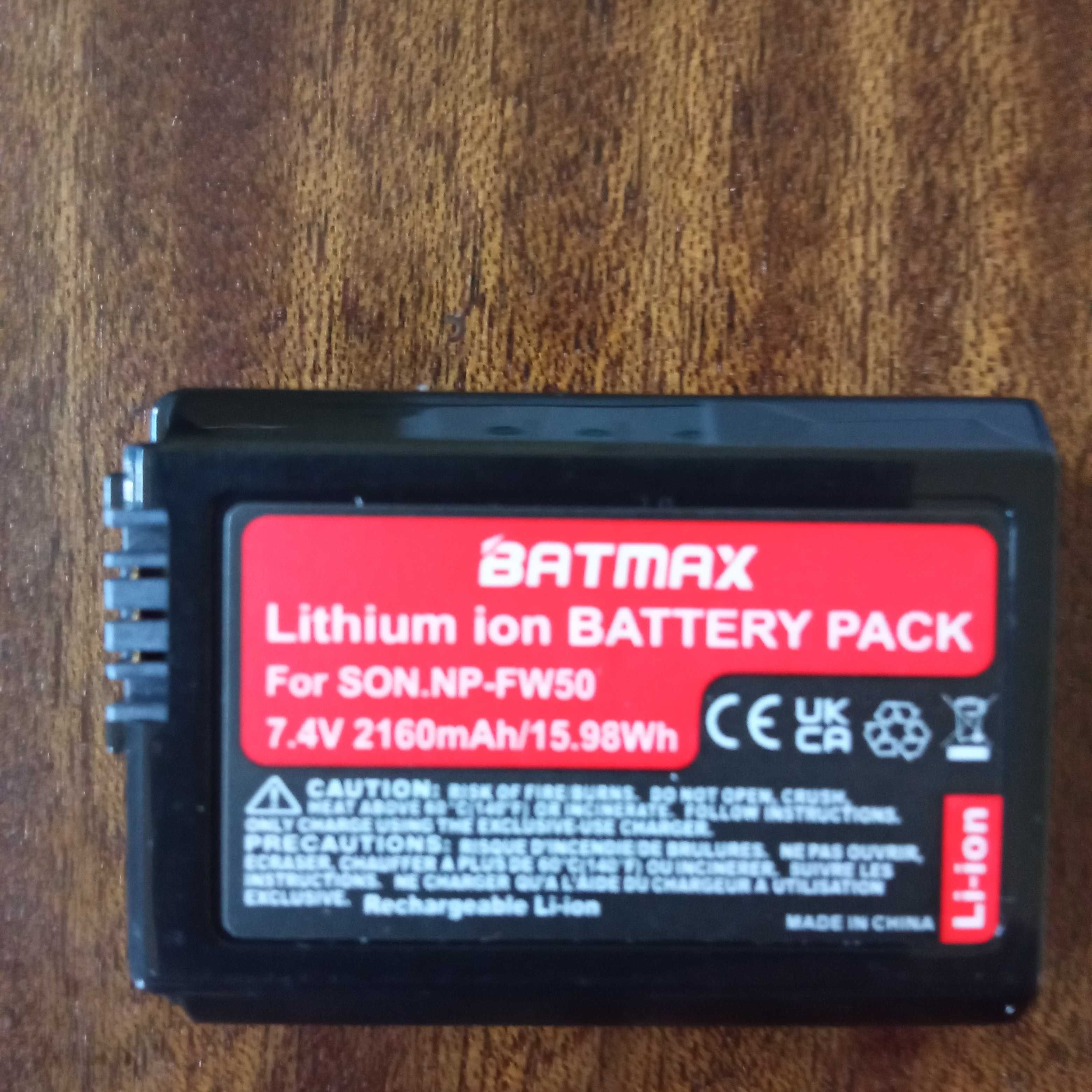 Два Акумулятори Sony NP-FW50 (Batmax ) ємність - 2160 mAh