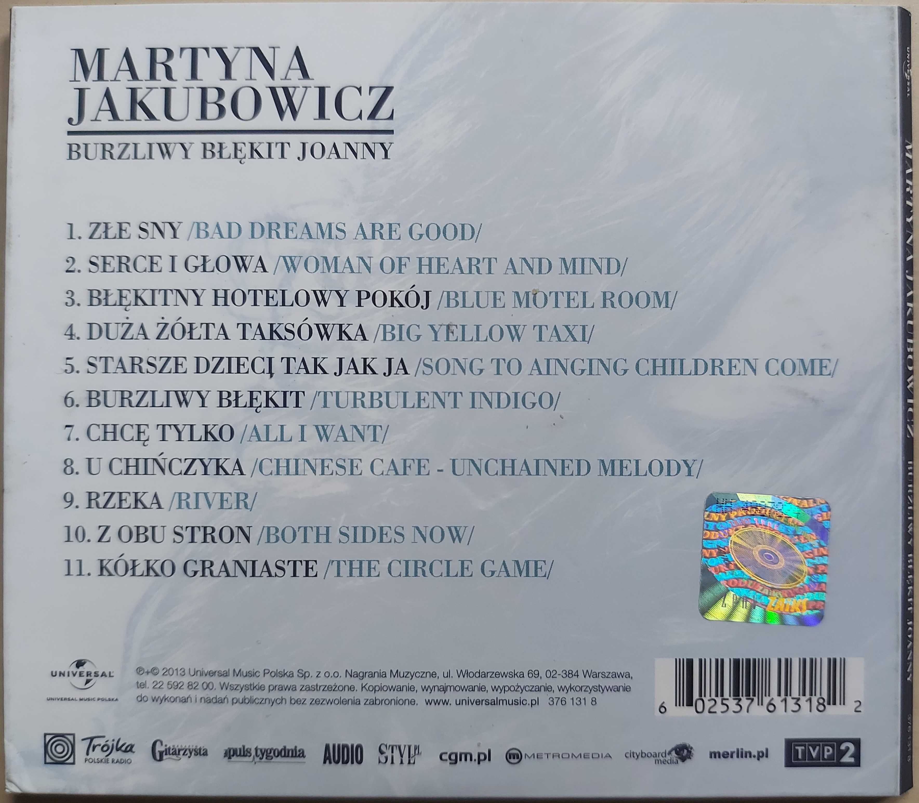 CD Martyna Jakubowicz Burzliwy błękit Joanny	digipack