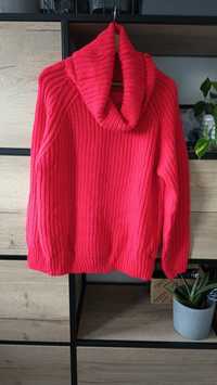 Sweter golf czerwony M