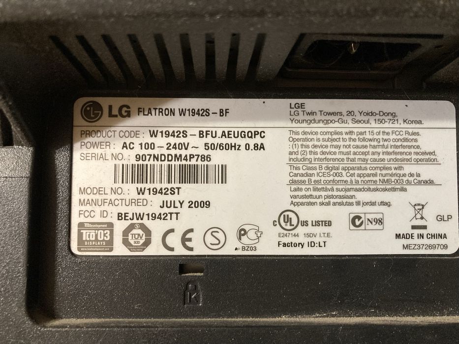 Монітор LG flatron w1942s, Samsung