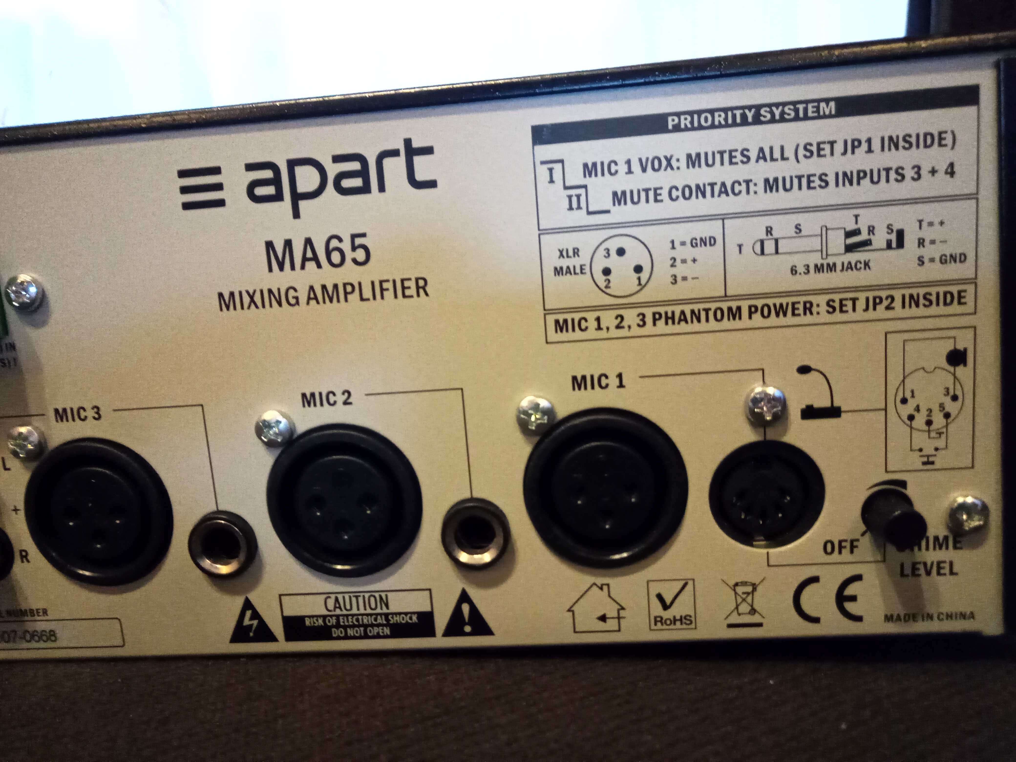 Wzmacniacz miksujący APART Audio MA65