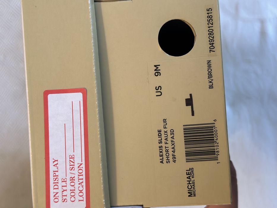 Michael Kors Alexis Faux Fur & Metallic Signature Logo Slide Sandal