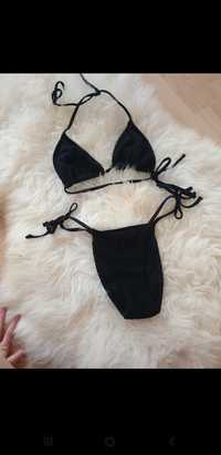 Dwuczęściowy strój kąpielowy bikini czarny regulowany asos