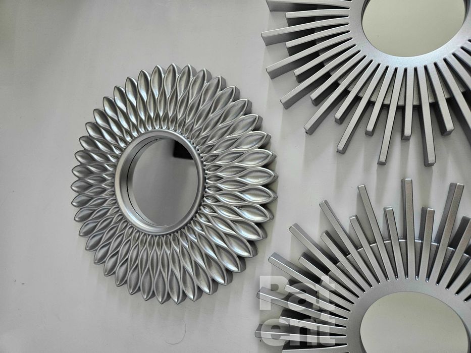 Lustra zestaw 3 luster w srebrnych ramkach do domu na ścianę dekoracja