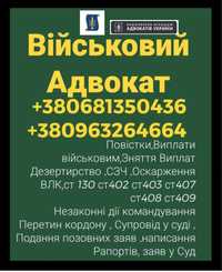 АдвокатВійськовий,Сзч,Влк,Рапорти,Запити,Супровід у Суді,ст130