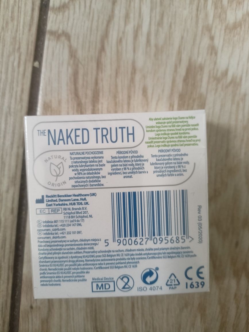 Prezerwatywy Durex naturals 20 paczek po 3 sztuki 60  prezerwatyw