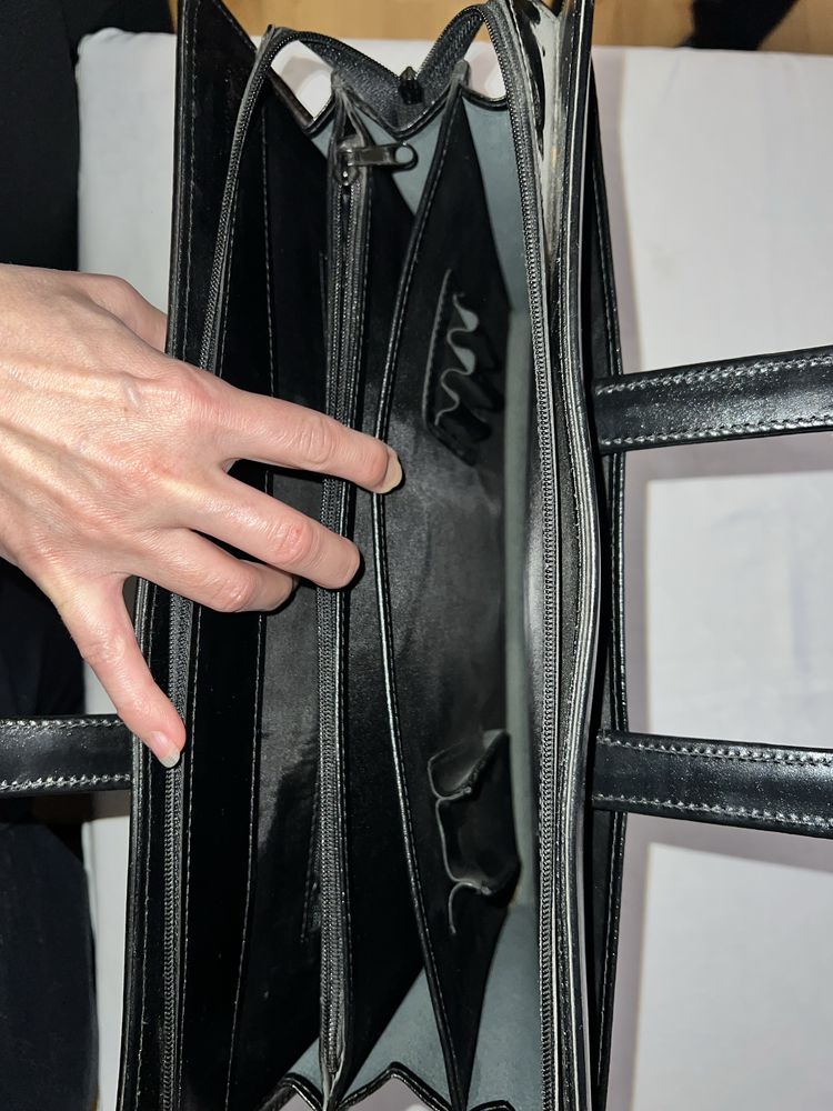 Aktówka męska na dokumenty czarna teczka nowa na laptopa eko skóra