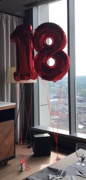 balony foliowe cyfry 18 czerwone