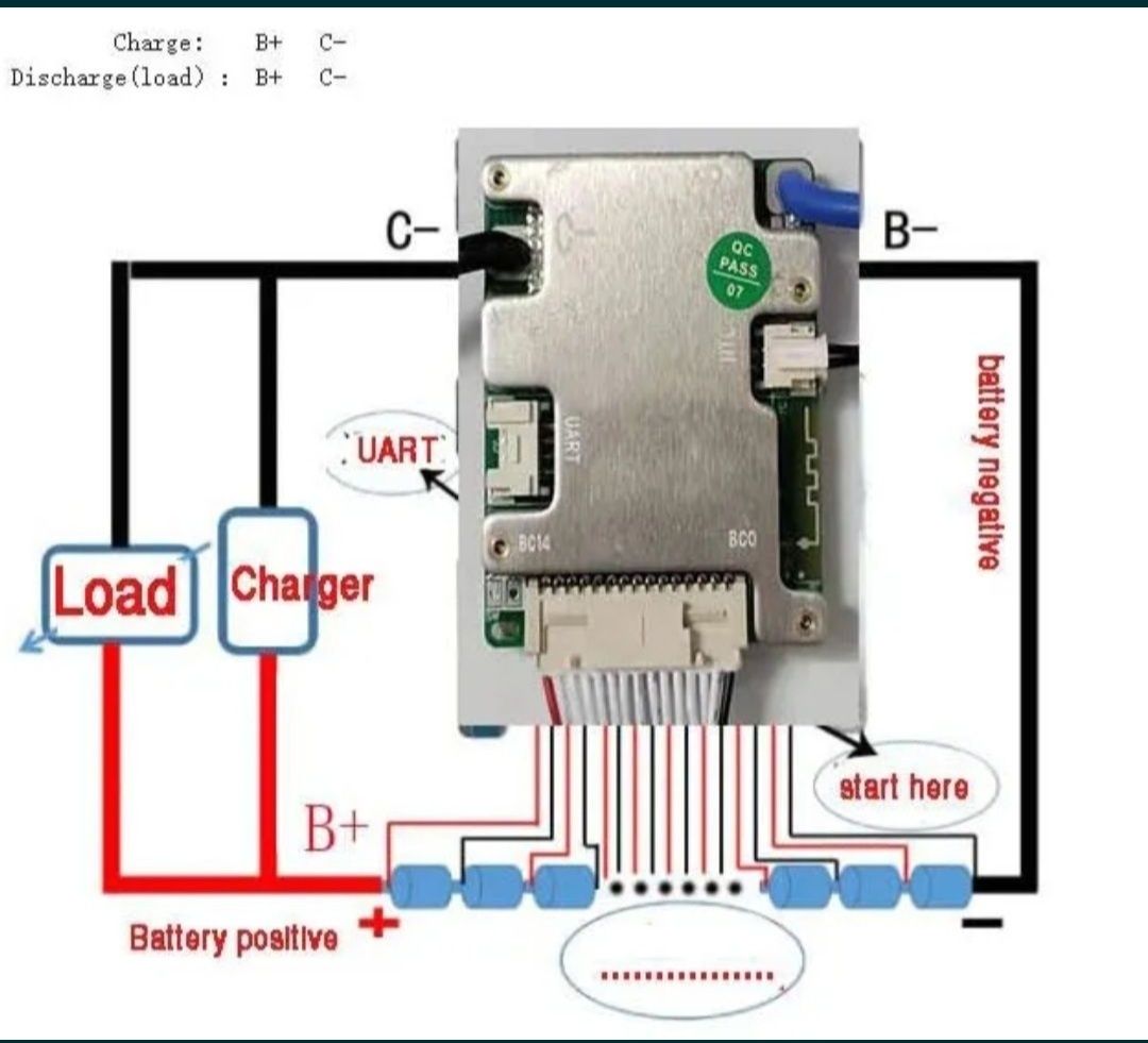 Смарт Smart BMS  JBD SP14S004 V1.3 7-14S 30A з Bluetooth