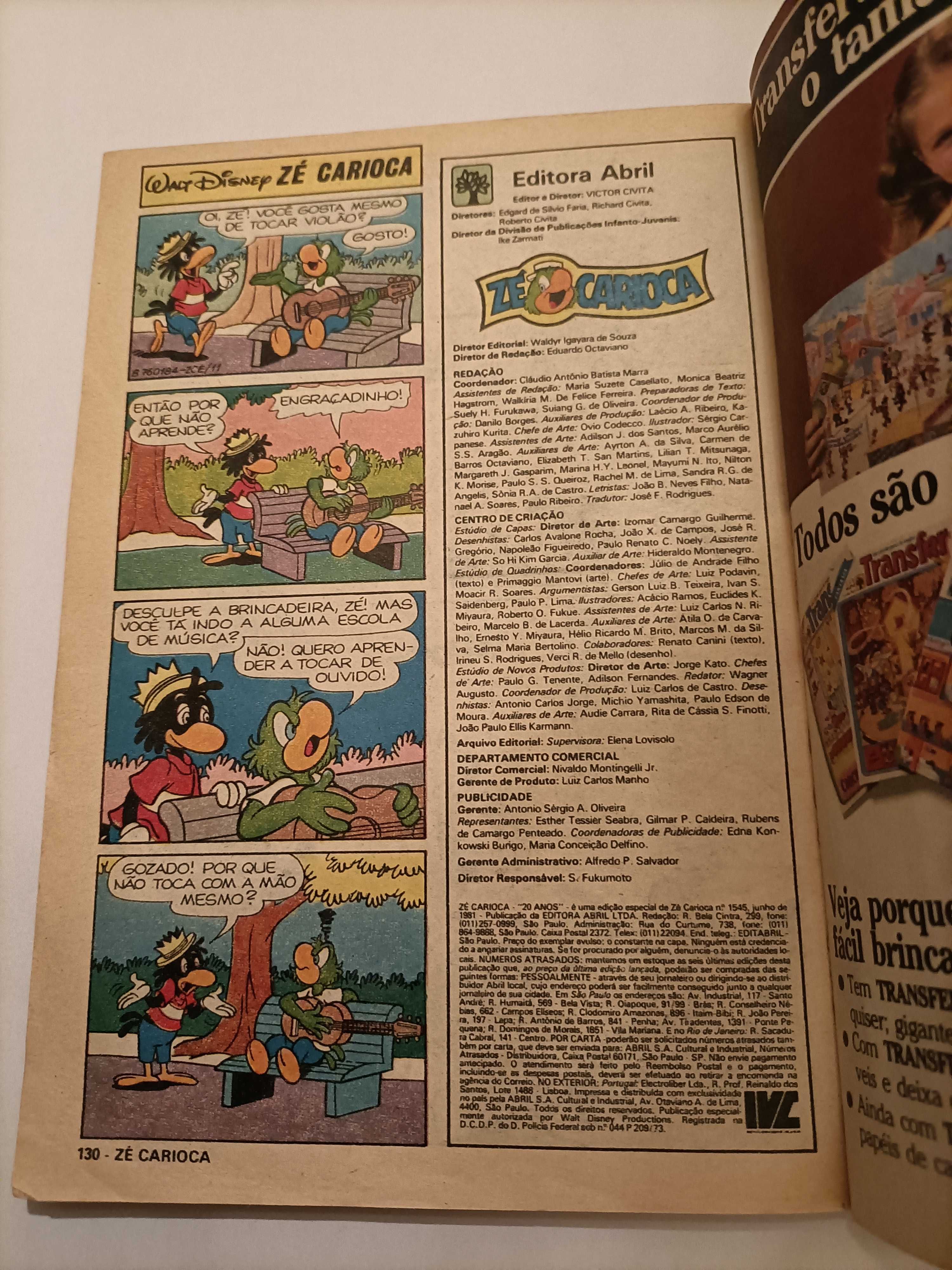 Revista BD ZÉ CARIOCA 20 Anos