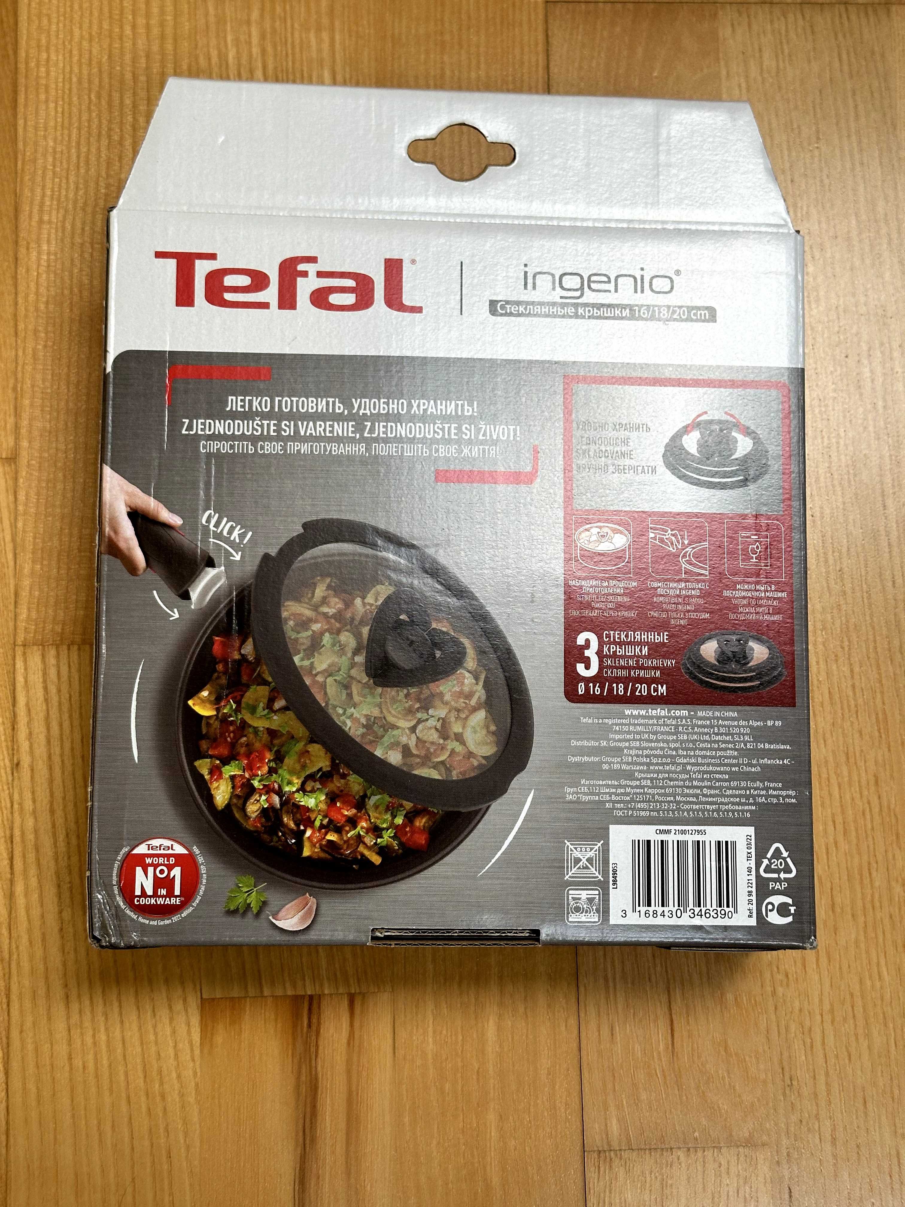 Pokrywki Tefal Ingenio: 16cm 18cm 20cm, Zestaw 6szt