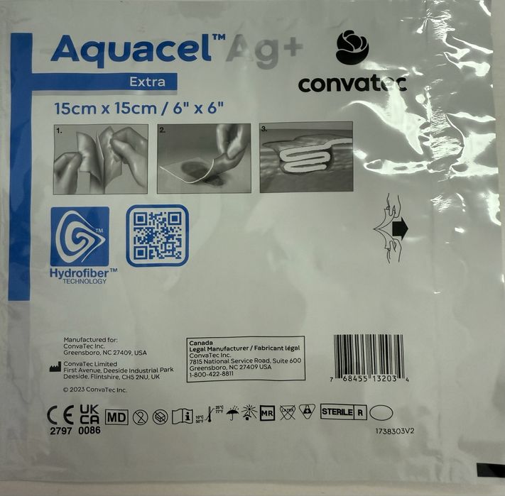 Aquacel Ag  extra 15x15 cm - 5 sztuk