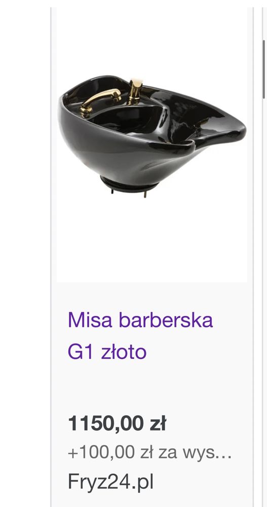 Misa myjnia fryzjerska barberska barber umywalka