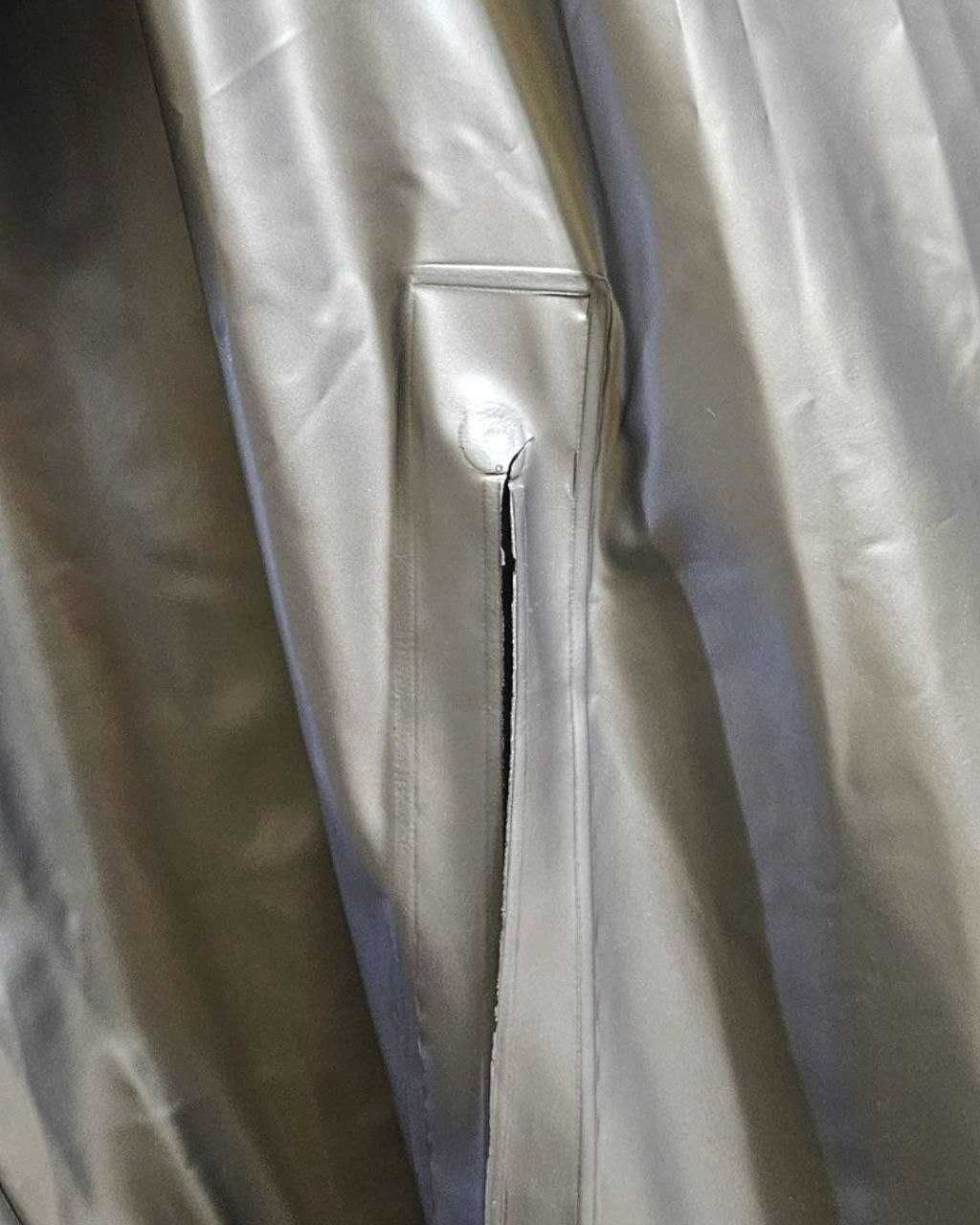 Серебристый дождевик-плащ из пвх с капюшоном, One Size