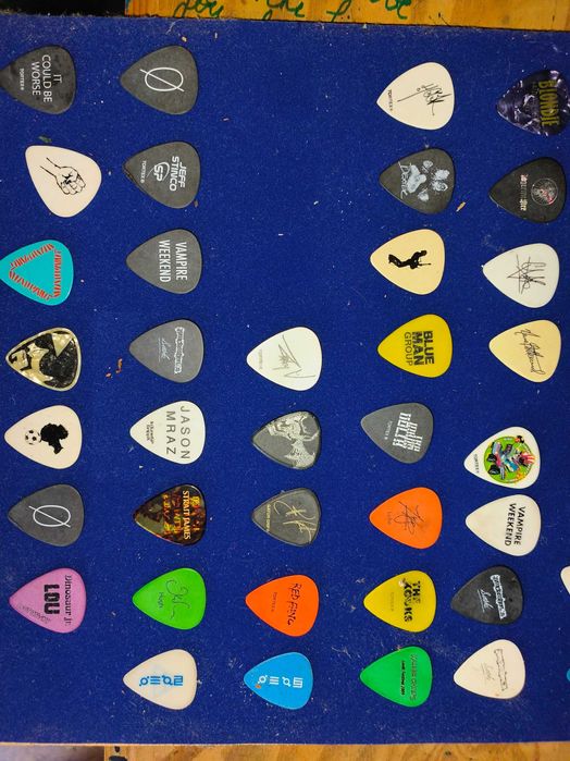 Conjunto de pahetas de guitarra raras