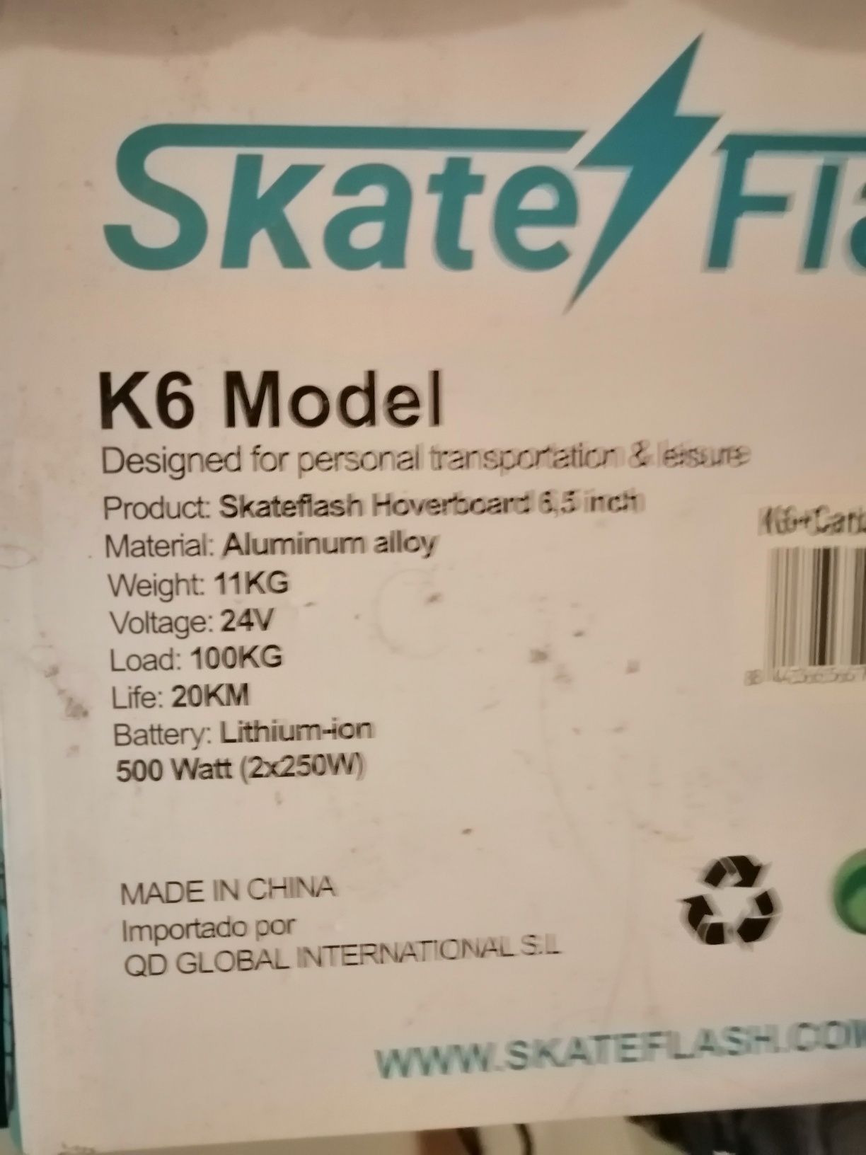 Hover board Skate Flash K6