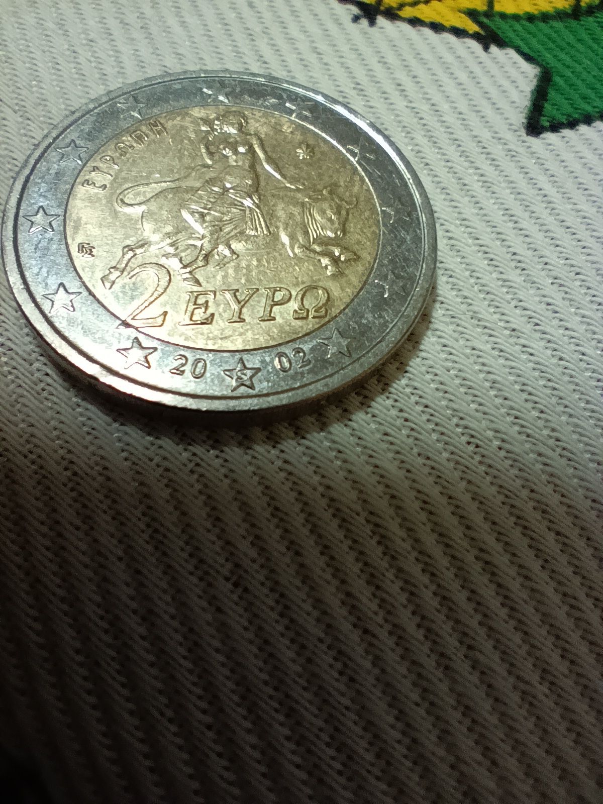 Moeda 2 Euros Grécia 2002 com S