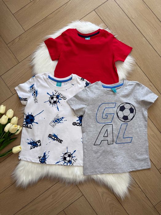 NOWE 3 pak podkoszulek t shirt koszulki piłka nożna rozmiar 110 pepco