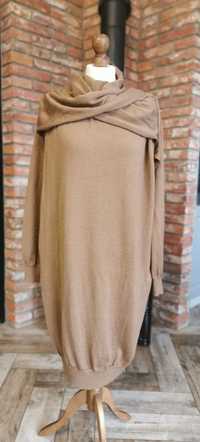 Długi sweter tunika  merino Cos, wool roz L