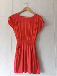 Vestido curto Laranja Stradivarius