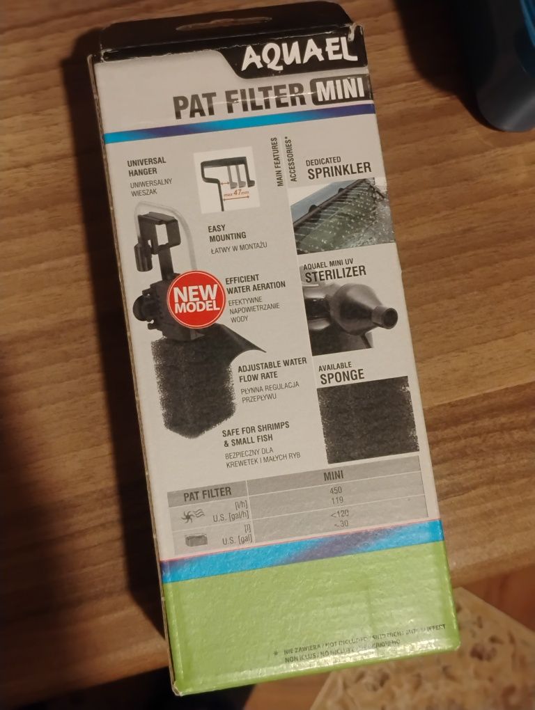Filtr wewnętrzny Pat mini 450 l/h 4W Aquael akwarium 10-120L