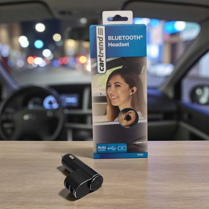 Cartrend ładowarka 2xUSB z zestawem słuchawkowym Bluetooth