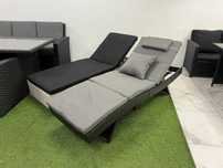 Шезлонг (Лежак) з ротанга Just Relax "Deluxe"  Графітовий  Коричневий