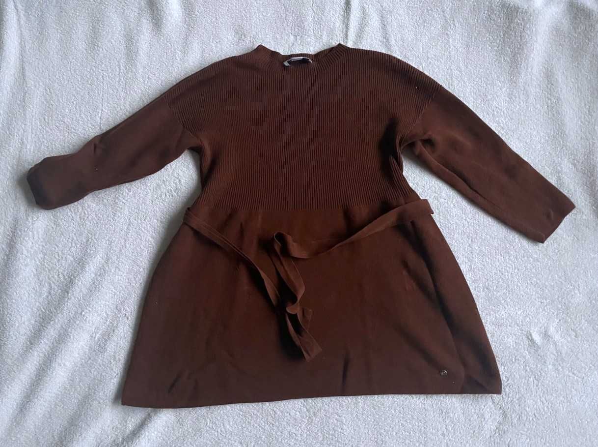 Massimo Dutti  sukienka roz. 134-146 dzianinowa brązowa, jak nowa